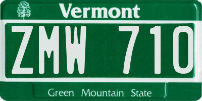 VT license plate ZMW710