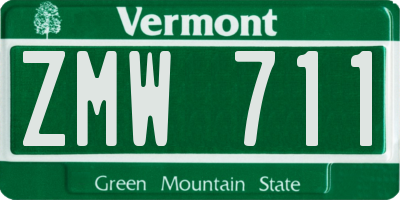VT license plate ZMW711