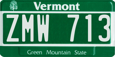 VT license plate ZMW713