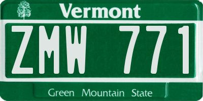 VT license plate ZMW771
