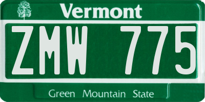 VT license plate ZMW775