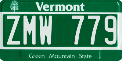 VT license plate ZMW779