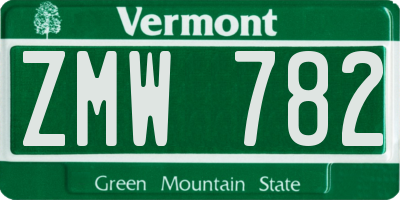 VT license plate ZMW782
