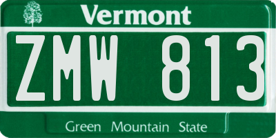 VT license plate ZMW813