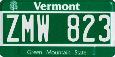 VT license plate ZMW823