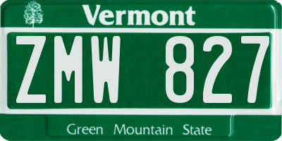VT license plate ZMW827