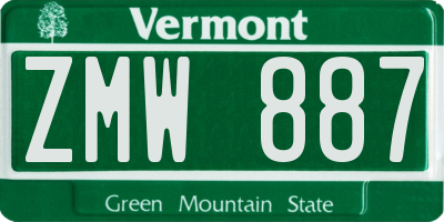 VT license plate ZMW887