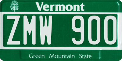 VT license plate ZMW900