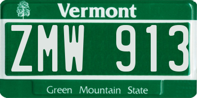 VT license plate ZMW913