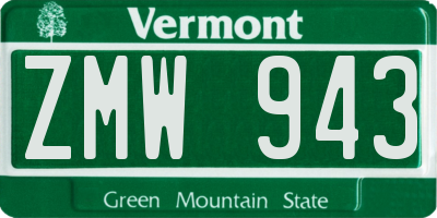 VT license plate ZMW943