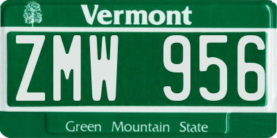 VT license plate ZMW956