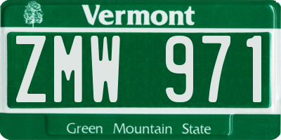 VT license plate ZMW971