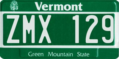 VT license plate ZMX129