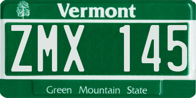 VT license plate ZMX145