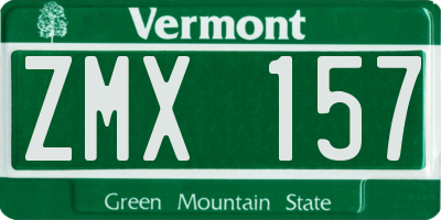 VT license plate ZMX157