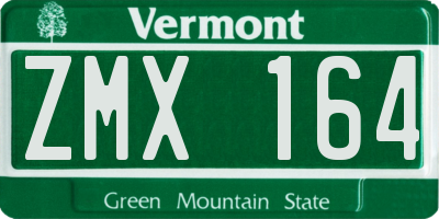 VT license plate ZMX164