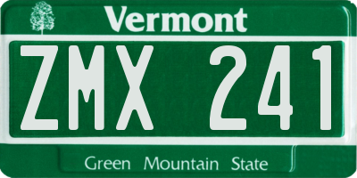 VT license plate ZMX241
