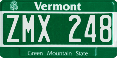 VT license plate ZMX248