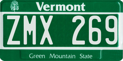 VT license plate ZMX269