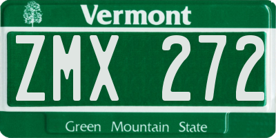 VT license plate ZMX272