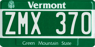 VT license plate ZMX370