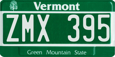 VT license plate ZMX395