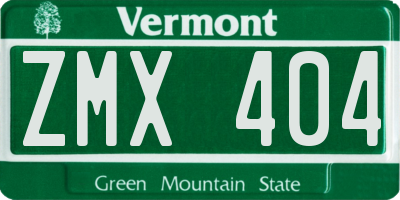 VT license plate ZMX404