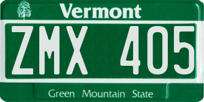 VT license plate ZMX405