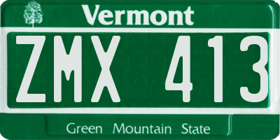VT license plate ZMX413