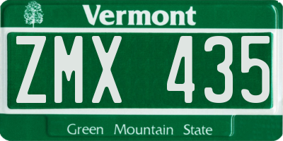 VT license plate ZMX435