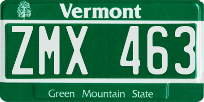 VT license plate ZMX463