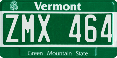 VT license plate ZMX464