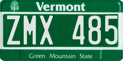 VT license plate ZMX485
