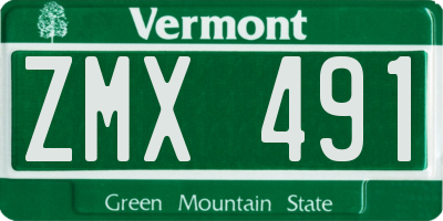 VT license plate ZMX491