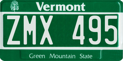 VT license plate ZMX495