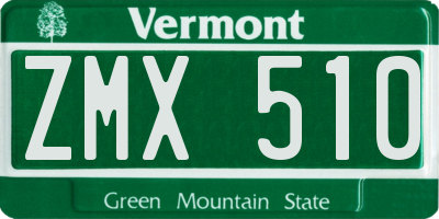 VT license plate ZMX510