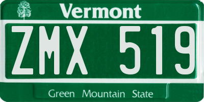 VT license plate ZMX519
