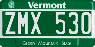 VT license plate ZMX530