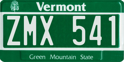 VT license plate ZMX541