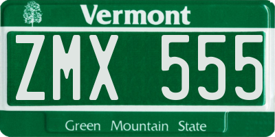 VT license plate ZMX555