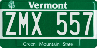 VT license plate ZMX557