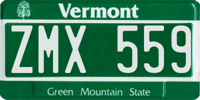 VT license plate ZMX559