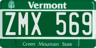 VT license plate ZMX569