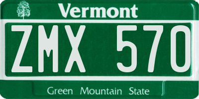 VT license plate ZMX570