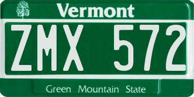 VT license plate ZMX572