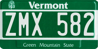 VT license plate ZMX582
