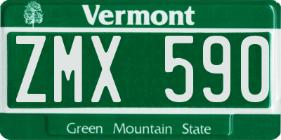 VT license plate ZMX590