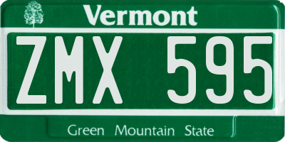 VT license plate ZMX595