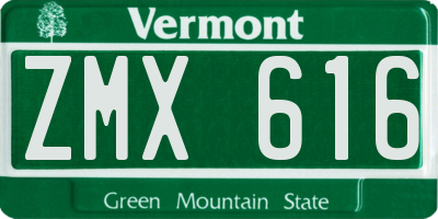 VT license plate ZMX616