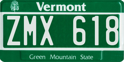 VT license plate ZMX618